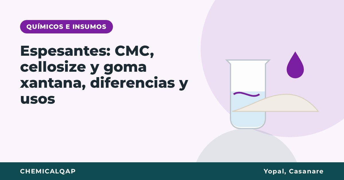 Espesantes: CMC, cellosize y goma xantana, diferencias y usos